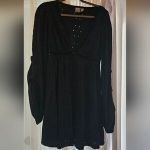 ASOS BLACK EYELET BABY DOLL DRESS